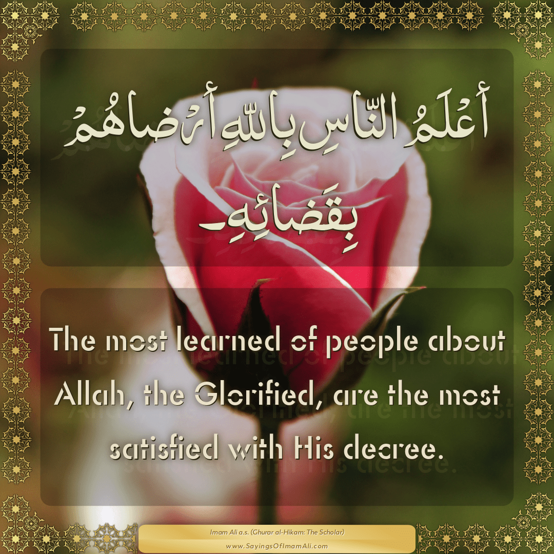 The most learned of people about Allah, the Glorified, are the most...